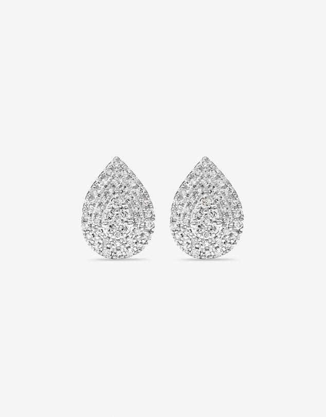 Michael Hill - 0.30 Carat TW Pear Shaped Diamond Cluster Stud Earrings in 10kt White Gold
