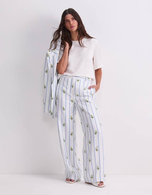 Sportscraft - Hampton Stripe Linen Pant