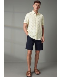 NEXT - Linen Blend Printed Short Sleeve Shirt
