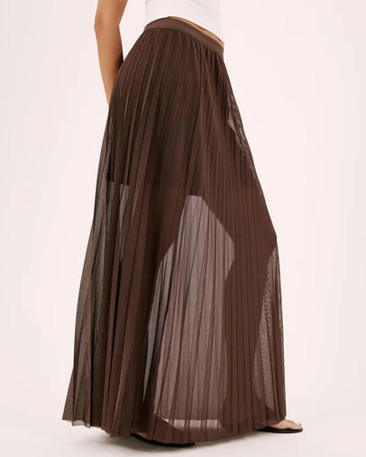 Atmos&Here - Bella Pleated Mesh Maxi Skirt