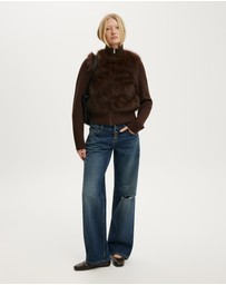 Cotton On - Faux Fur Knit Jacket