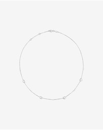 Michael Hill - 50cm Heart & Bead Station Necklace in Sterling Silver