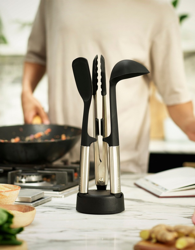 Joseph Joseph - Elevate™ Fusion 3-piece Silicone Utensil Set with Storage Stand