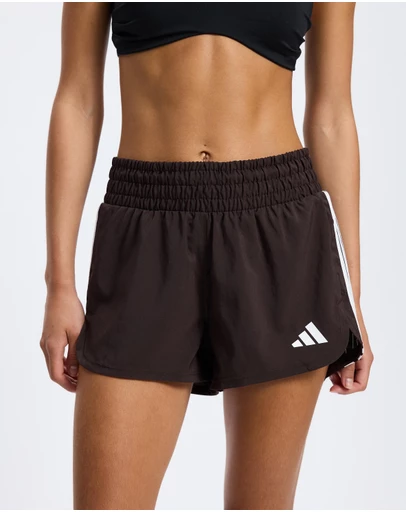 adidas Performance - Pacer Workout Woven High Rise 3 Inch Shorts