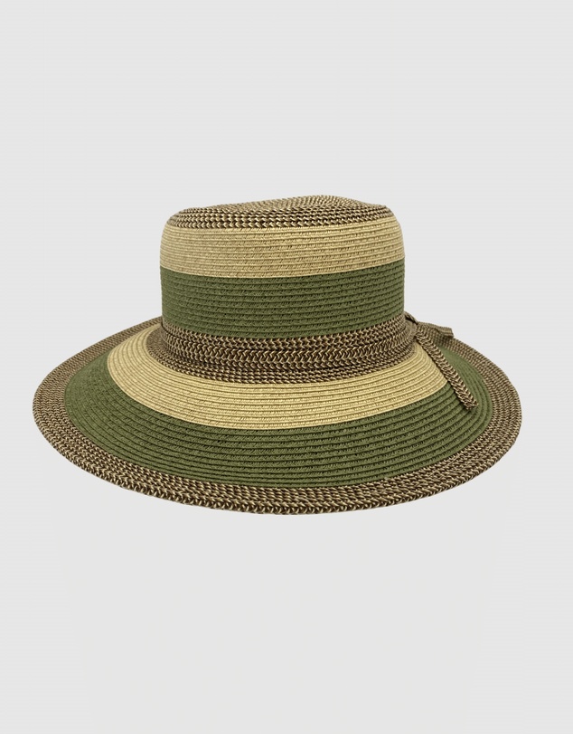 Jacaru - Jacaru 1752 Striped Wide Brim Hat