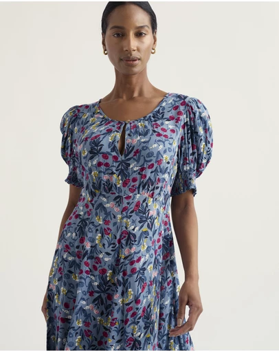 Seasalt - Marsh Violet Short Sleeve Empire Line Dress