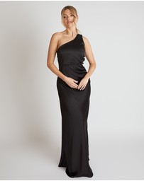 Six Stories - One Shoulder Satin Ruched Bridesmaid Dress