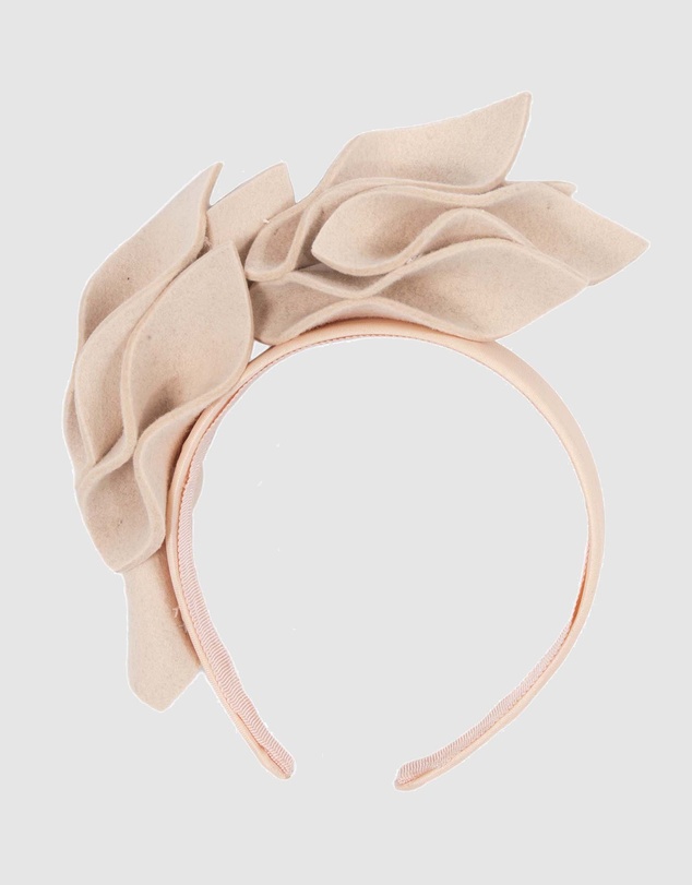 Max Alexander - Felt Beige Winter Racing Fascinator