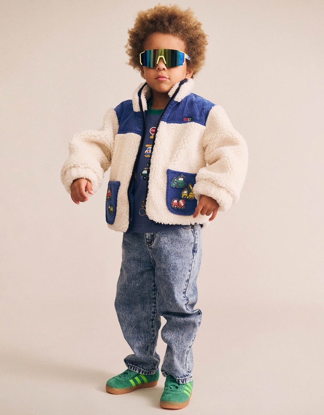 Huxbaby - Patches Cord Sherpa Jacket - Babies-Kids