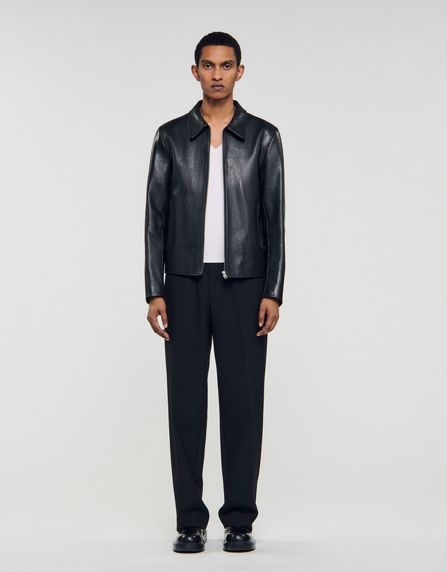 Sandro - Zipper Goat Leather Jacket