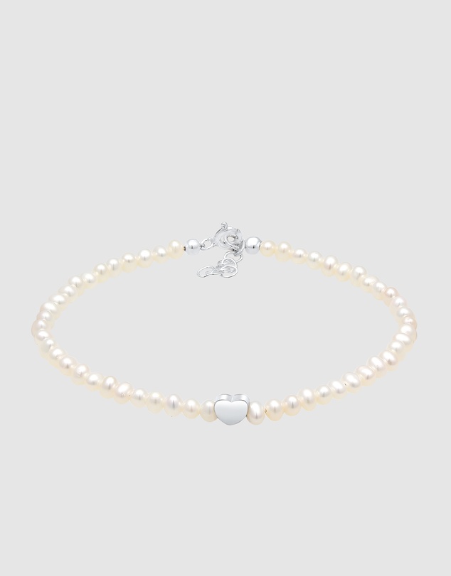 Elli Jewelry - Bracelet Heart Freshwater Pearls in 925 Sterling Silver