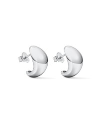 Michael Hill - Polished Half Hoop Dome Stud Earrings in Sterling Silver