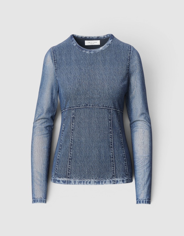 rag & bone - rb Miramar Mesh Long Sleeve Tee