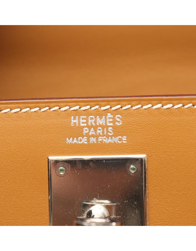 Hermes - Pre-Loved HERMES Kelly 32 Handbag Chamonix leather leather Chamonix leather Brown Natural Used Women