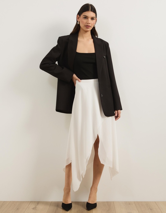 Atmos&Here - Cleo Asymmetrical Hem Layered Skirt