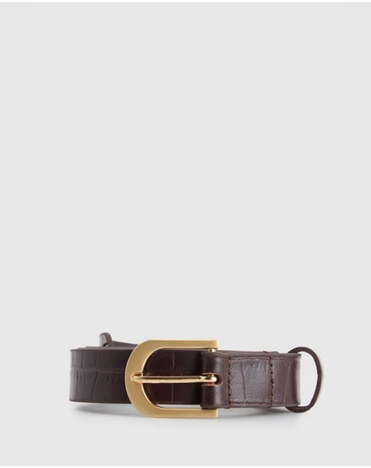 Evity - Lila ML Leather Croc Emboss Belt