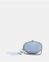 Self Portrait - Oval Crystal Chain Clutch Bag