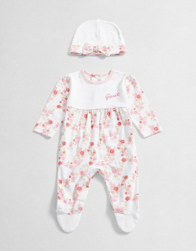 Gant - Floral Sleepsuit and Hat Set