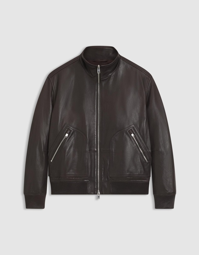 BOSS - Nappa-Leather Jacket With Two-Way Zip