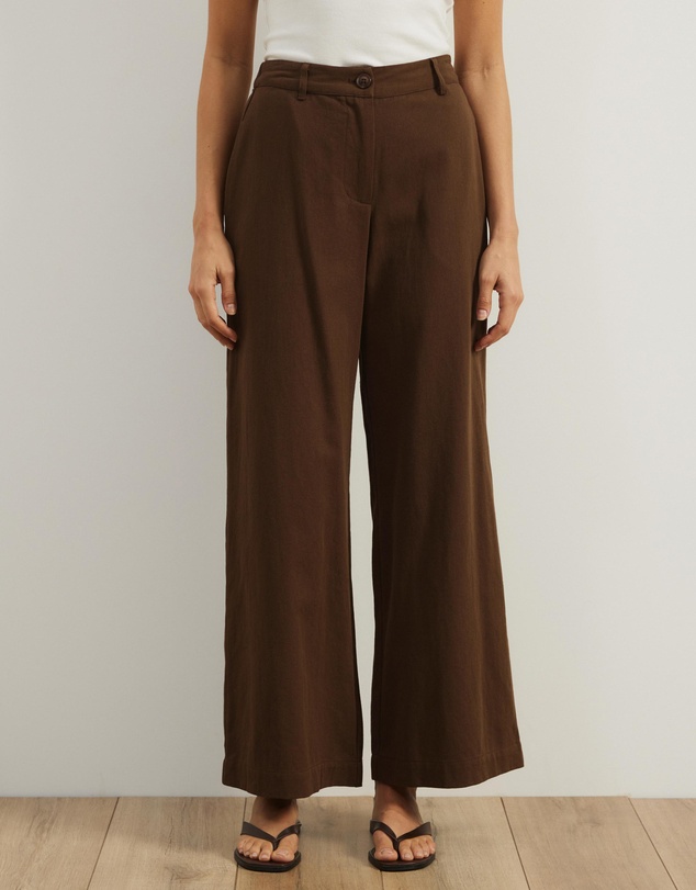 Atmos&Here - Gaia Twill Wide Leg Pant