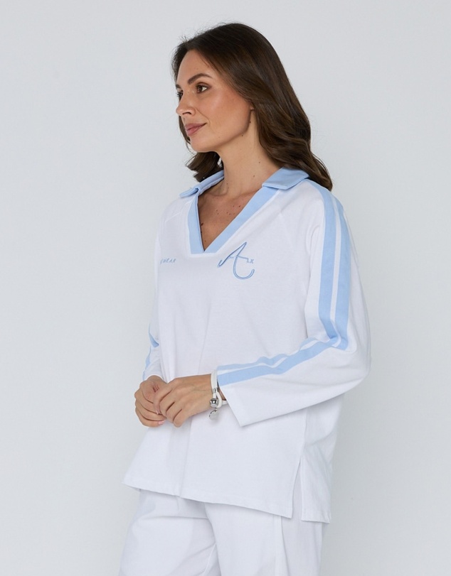 ALEXANDRA - Amour T-Shirt White/Blue