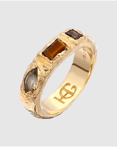 Haze & Glory - ICONIC EXCLUSIVE - Trio Jewls Organic Band Ring in Vermeil Silver