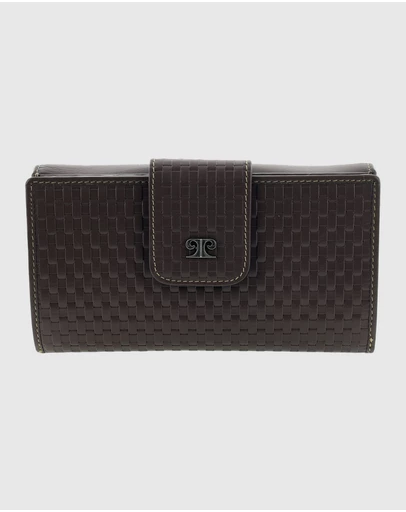 Pierre Cardin - Woven Leather Long Wallet with RFID