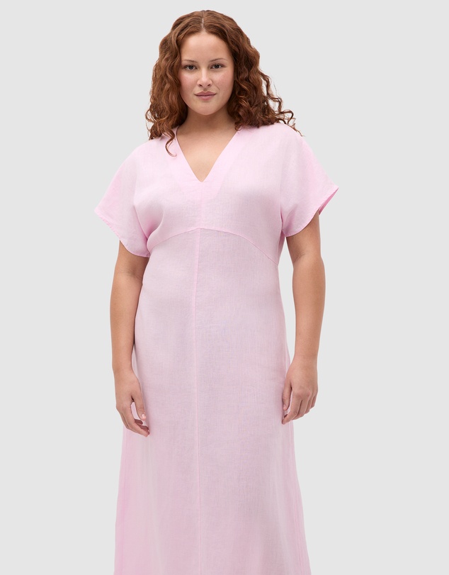 Seed Heritage - Linen V Neck Midi Dress