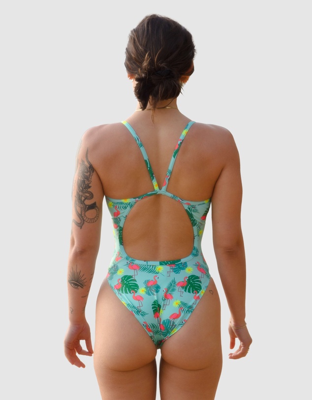 Salty Johnson - Flamingos Thin Strap One Piece