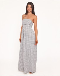 Petal & Pup - Paige Strapless Jumpsuit - Black White Gingham
