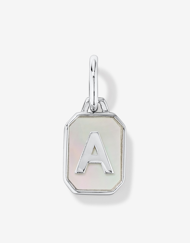 Michael Hill - Letter A Mother of Pearl Initial Pendant in Sterling Silver