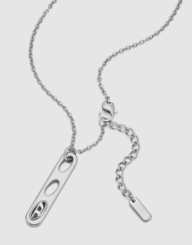 Diesel - Oval D Logo Silver Necklace