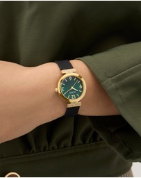 GUESS - Guess Ladies Black Gold Tone 28mm Analogue Watch