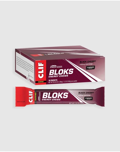 CLIF - Black Cherry (50mg Caffeine) Bloks Energy Chews - 18x60g