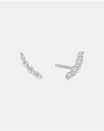 Ania Haie - Ania Haie Silver Bezel Beaded Stone Stud Earrings