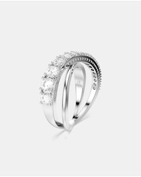 Swarovski - Hyperbola Ring, Mixed Cuts, White, Silver-Tone Finish