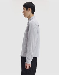 Fred Perry - Striped Seersucker Zip Through Overshirt