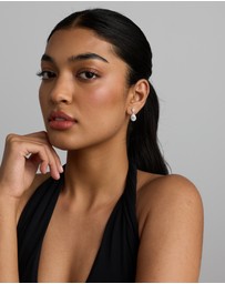 Michael Hill - Pear Cubic Zirconia Halo Drop Stud Earrings in Sterling Silver