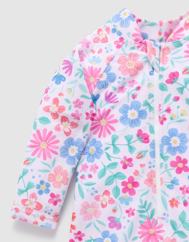 Purebaby - Printed Long Sleeve Swimsuit- Kids-Babies