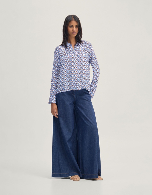 Oxford - Poppy Geo Print Shirt