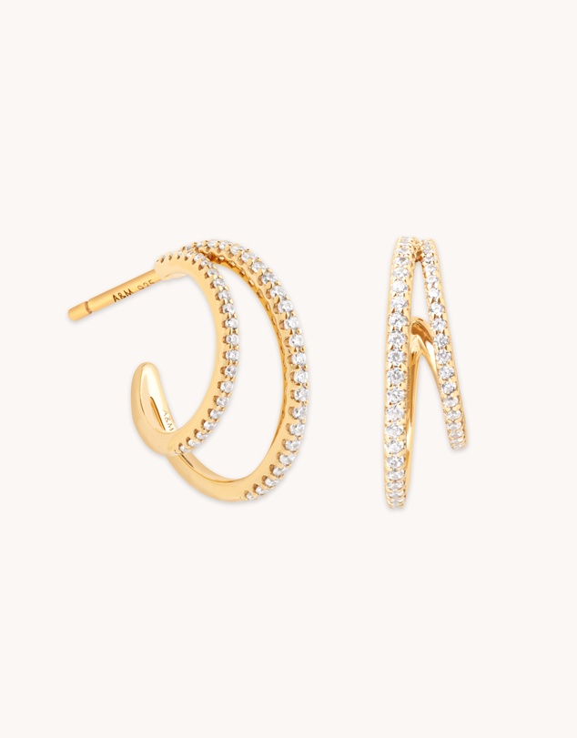 Astrid & Miyu - Illusion Crystal 18ct Gold Plated Hoops