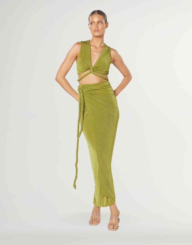 Winona - Valor Wrap Top Green