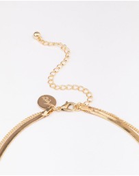 Lovisa - Gold Plated Baguette Snake Emerald Layered Necklace