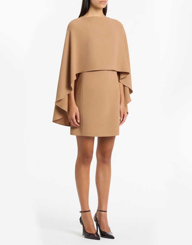 Carla Zampatti - Cinnamon Crepe Cape Mini Dress