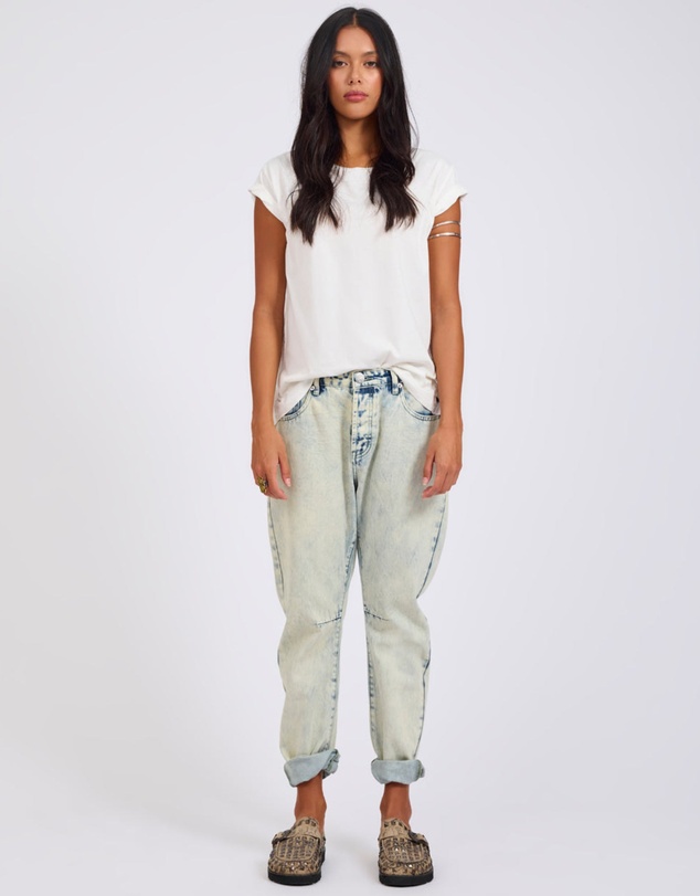 ONE TEASPOON - Saints Low Waist Boyfriend Denim Jeans - Ambrosia Blue