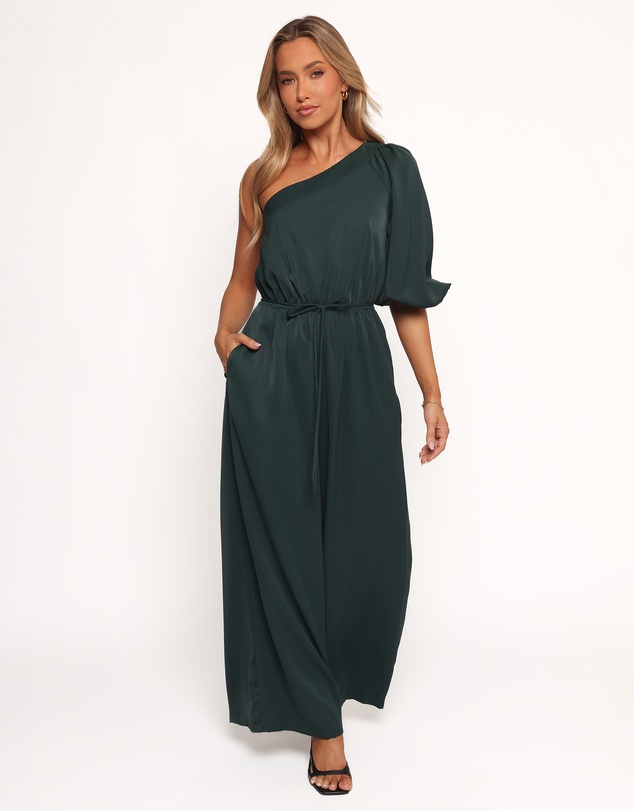 Petal & Pup - Hedda One Shoulder Jumpsuit - Emerald