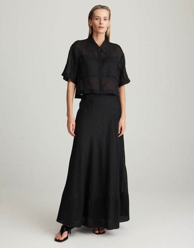 Mattir - Aire Ramie Crop Black