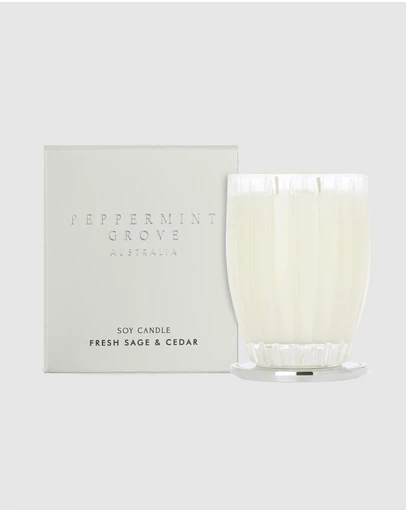 Peppermint Grove - Fresh Sage & Cedar Large Candle - 370g