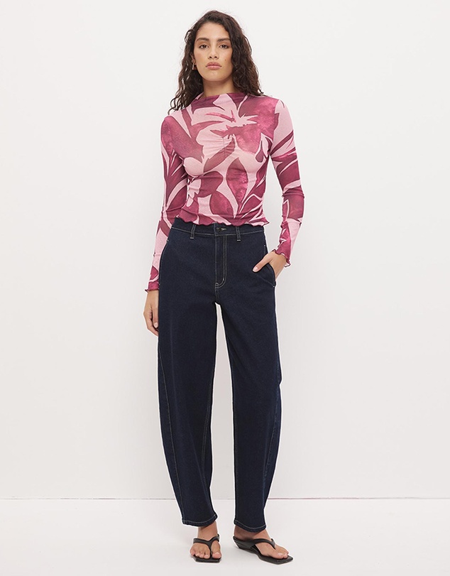 MON RENN - Peta Mock Neck Top