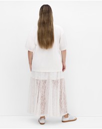 City Chic - Oversized Matcha Print Tee